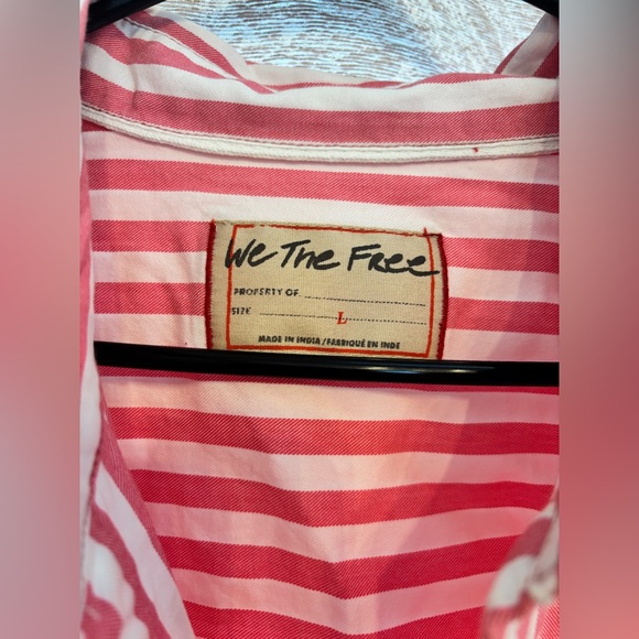 We The Free Coral & White Striped Swim Cover Up | Size L | NWT - Picture 4 of 5